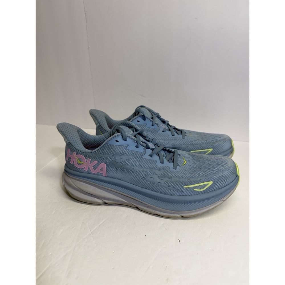 Hoka One One Clifton 9 Womens 10 Shoes Blue Sneaker 1127896 DNK Running Gym